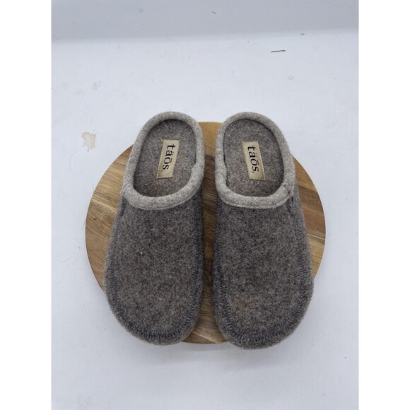 Taos Woolery Clogs Womens 6 Gray Wool Slippers Comfort Cork Slip On Casual - Picture 3 of 11